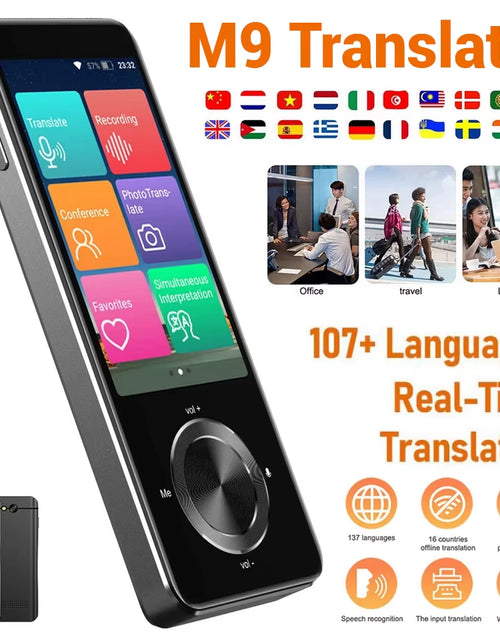 Load image into Gallery viewer, M9 Language Translator Device 107 National Languages Intelligent Translator Real-Time Voice, Recording, Text Translation Device
