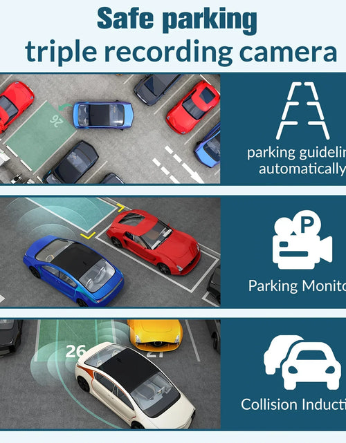Load image into Gallery viewer, Dash Cam Front and Rear and inside 1080P Full HD 3 Way Dash Cam 3 Cameras Vidoe Recorder Black Box with 3 Cameras
