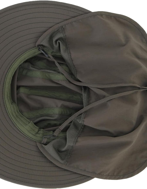 Load image into Gallery viewer, UPF 50+ Mens Wide Brim Fishing Hat with Neck Flap Sun Hat for Men Women Sun Protection Cap
