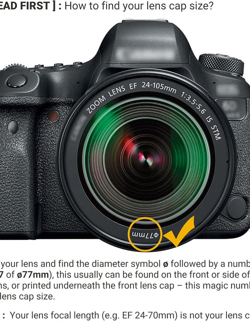 Load image into Gallery viewer, 2-Pack 77Mm Front Lens Cap Cover with Keeper for Canon EOS 6D 6DM2 5D Mark IV with EF 24-105Mm or 24-70Mm F4L Kit Lens for Nikon D750 D780 with AF-S 24-120Mm F4G Kit Lens &amp; More 77Mm Threaded Lens
