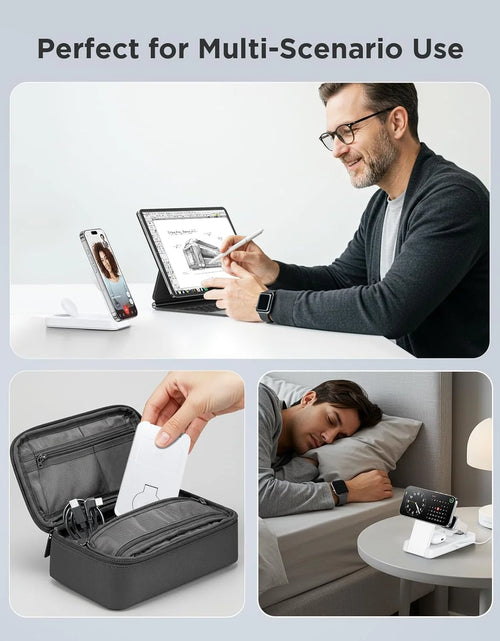 Load image into Gallery viewer, 3 in 1 Charging Station - 2026 Foldable Wireless Charger Compatible for Iphone 17/16/15/14/13/12 plus Pro Max, Iwatch &amp; Airpods, White
